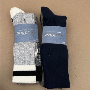 Gold Toe Men's Casual Traveler Socks 4 Pairs of 2